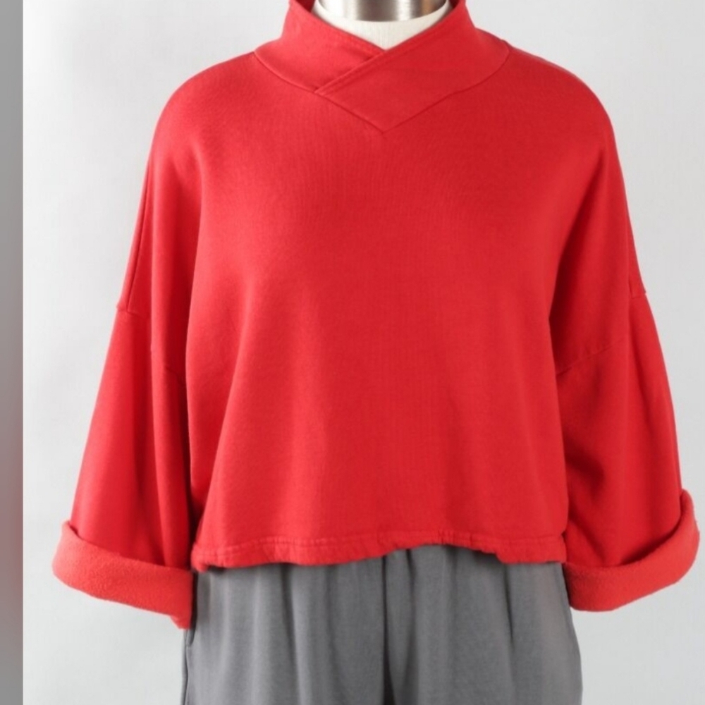Bryn Walker Dragon Red Organic Cotton Bamboo NEW XL Sweatshirt Top  Shirt Cozy